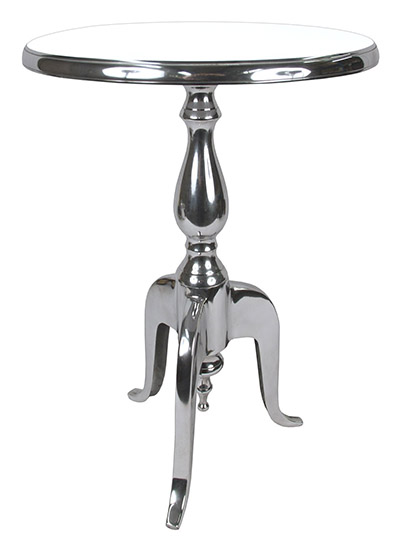 Aluminium Table With Round White Top